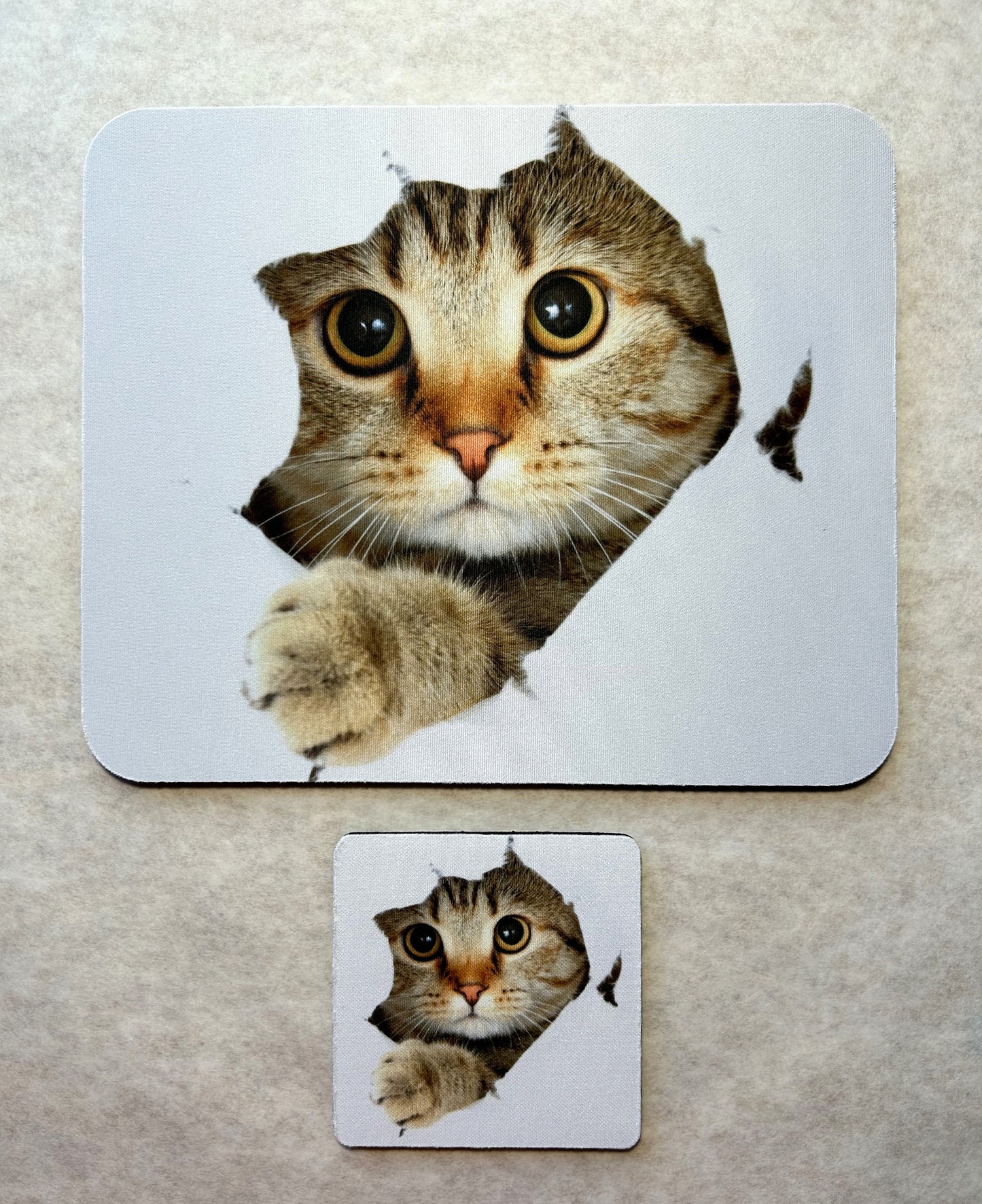 Cat break out Mouse Pad and Coaster Set - Matching Desk Set