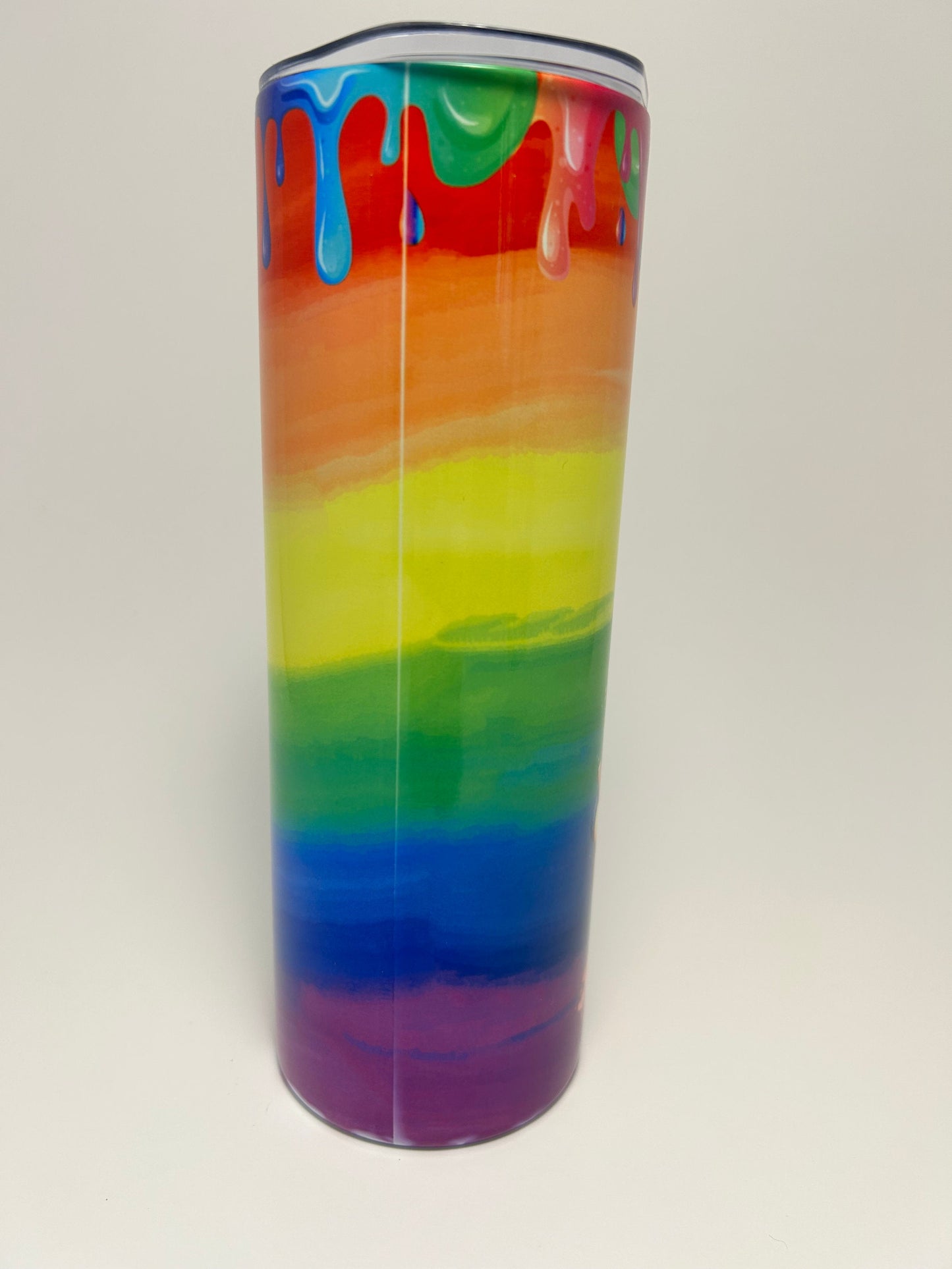 Gnomes with rainbow drips and stripes - stainless steel 20 oz. tumbler